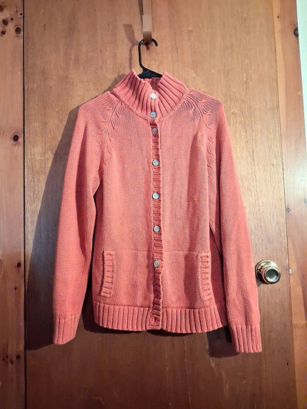 Land's End Cable Knit Cardigan in Pink Like New